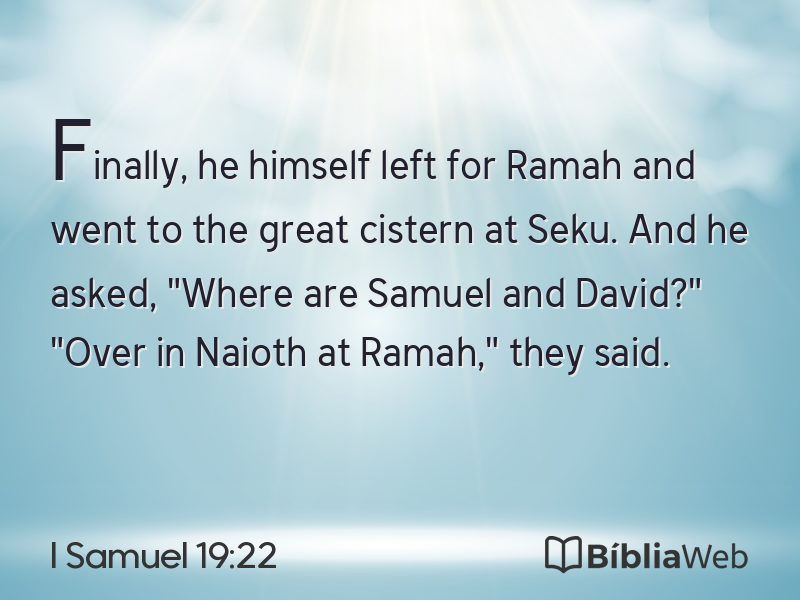 I Samuel 19:22 em imagem para compartilhar