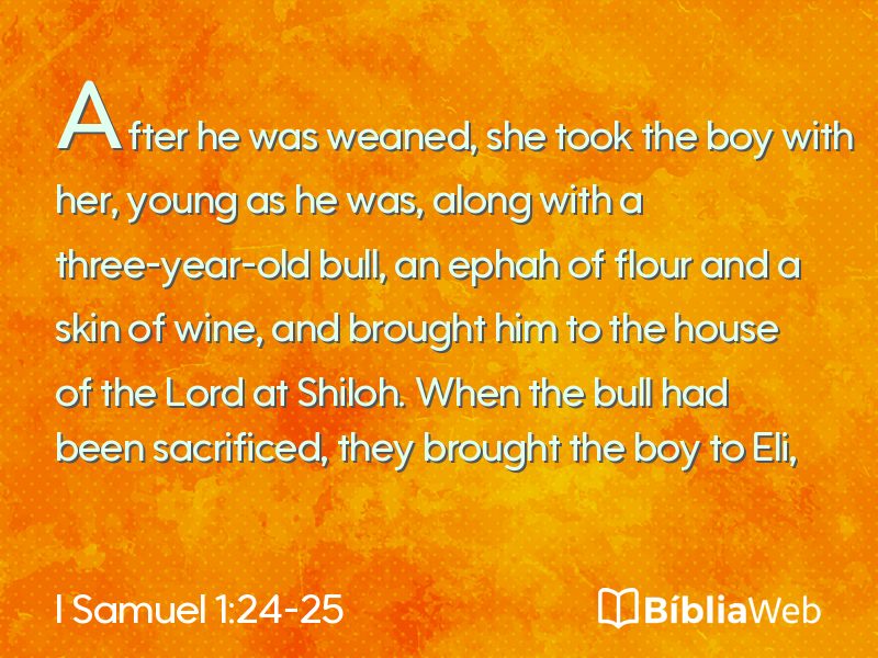 I Samuel 1:24-25 em imagem para compartilhar