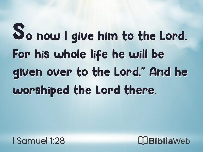 I Samuel 1:28 em imagem para compartilhar