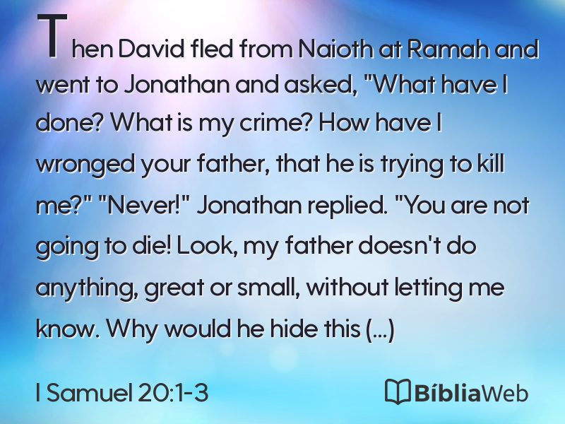 I Samuel 20:1-3 em imagem para compartilhar
