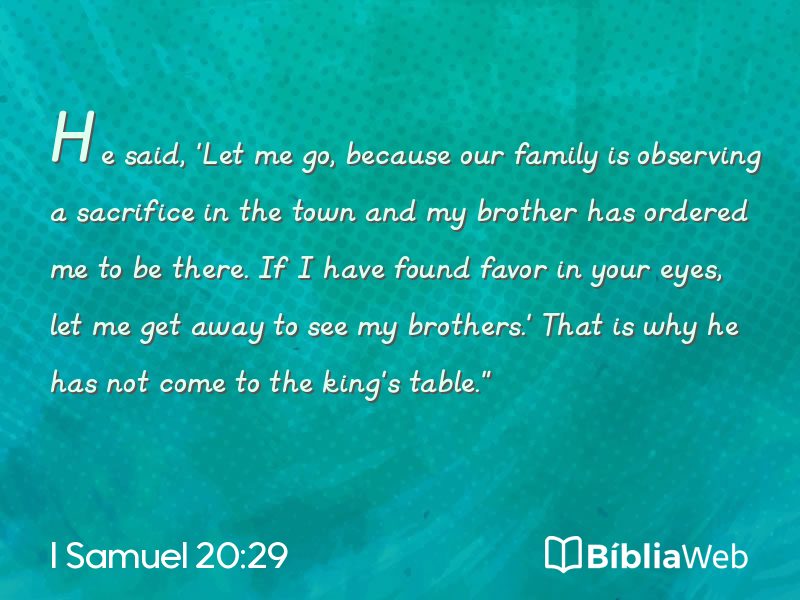 I Samuel 20:29 em imagem para compartilhar
