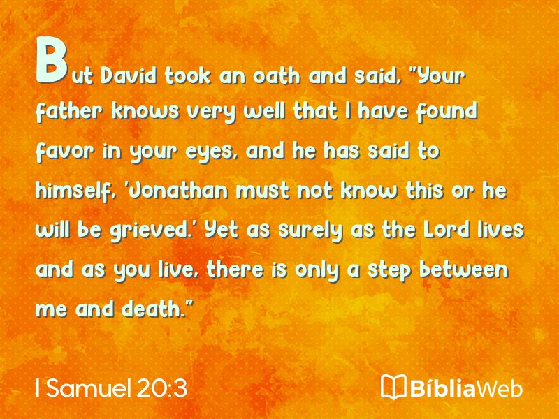 I Samuel 20:3 em imagem para compartilhar