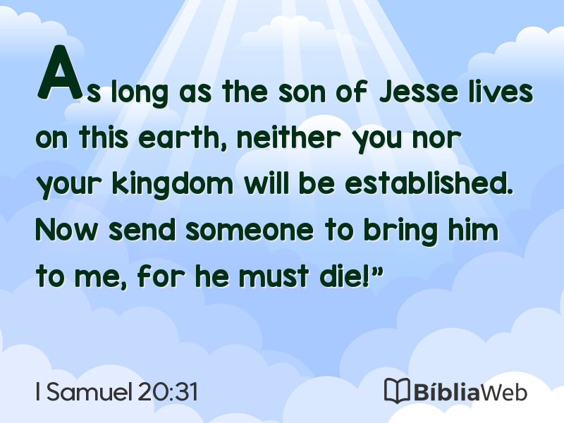 I Samuel 20:31 em imagem para compartilhar