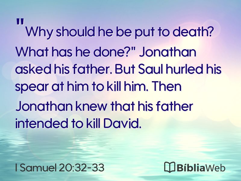 I Samuel 20:32-33 em imagem para compartilhar