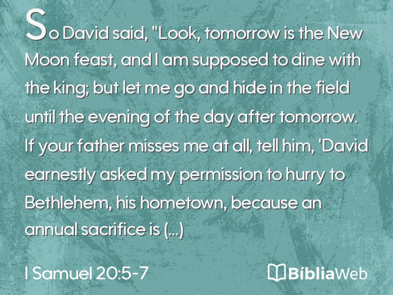 I Samuel 20:5-7 em imagem para compartilhar