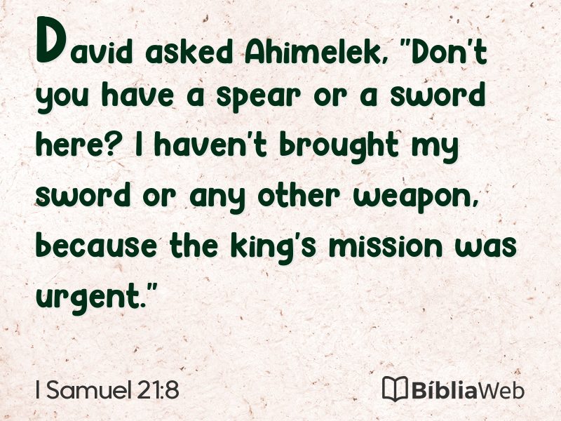 I Samuel 21:8 em imagem para compartilhar