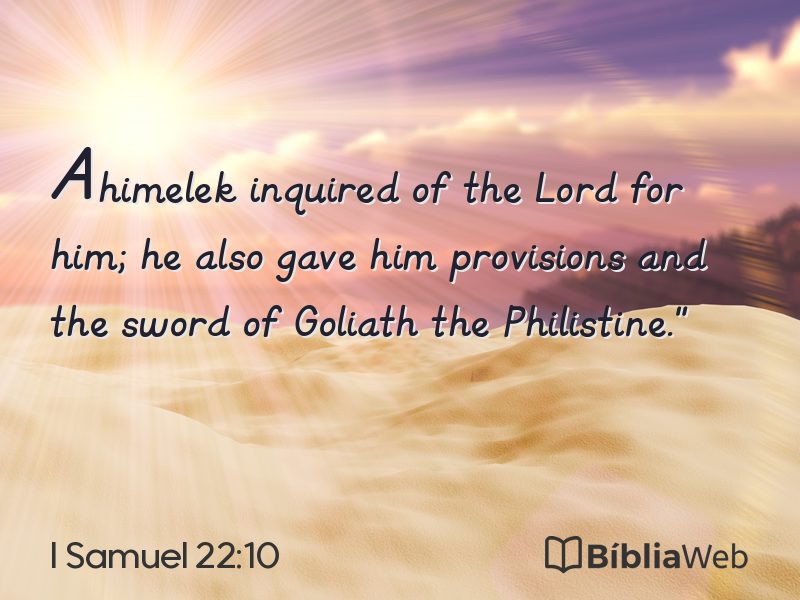 I Samuel 22:10 em imagem para compartilhar