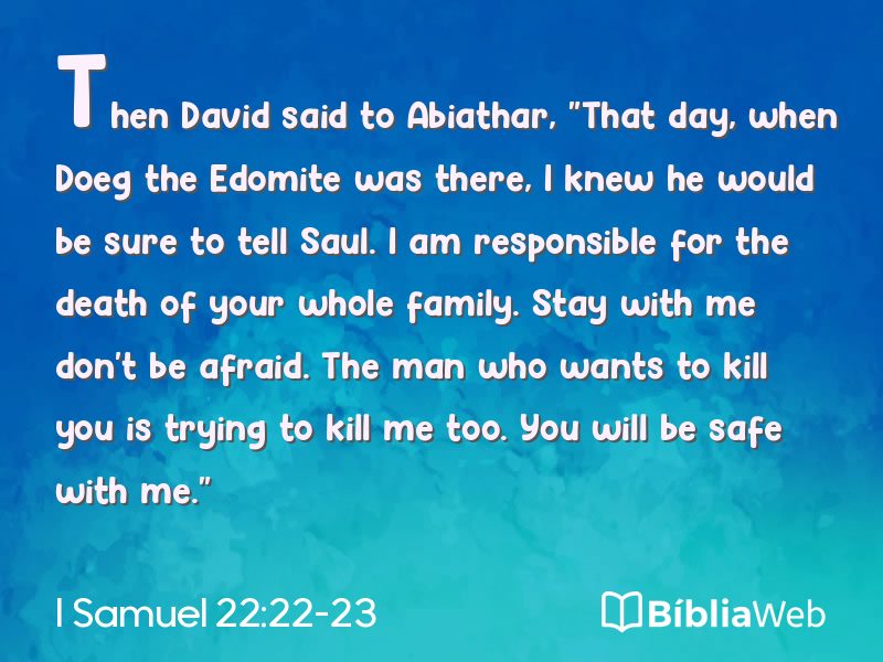 I Samuel 22:22-23 em imagem para compartilhar