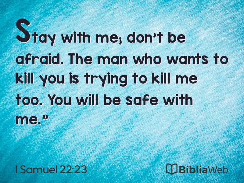 I Samuel 22:23 em imagem para compartilhar