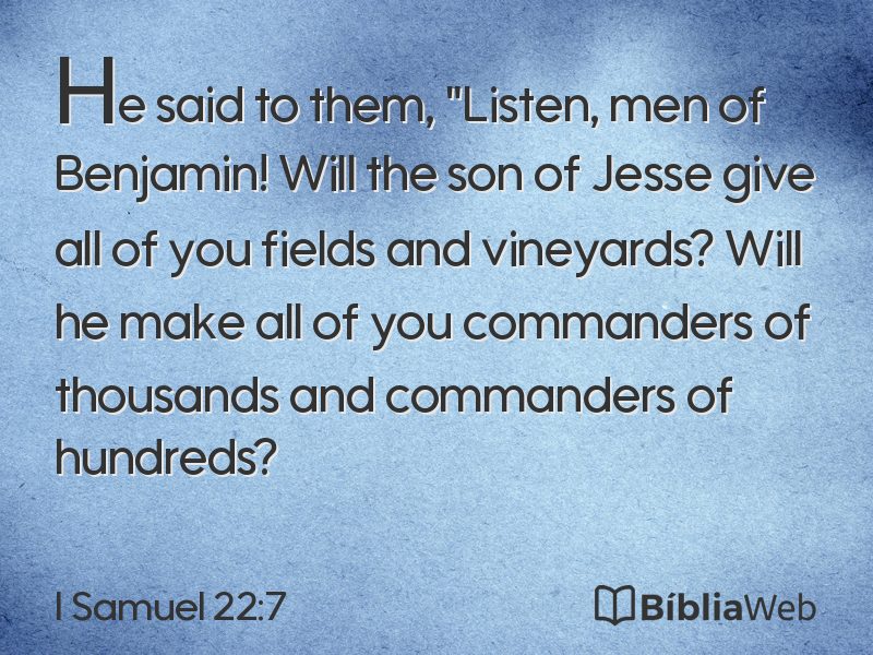 I Samuel 22:7 em imagem para compartilhar