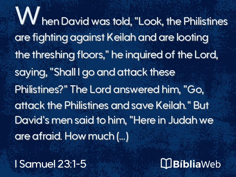 I Samuel 23:1-5 em imagem para compartilhar