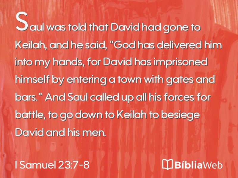 I Samuel 23:7-8 em imagem para compartilhar