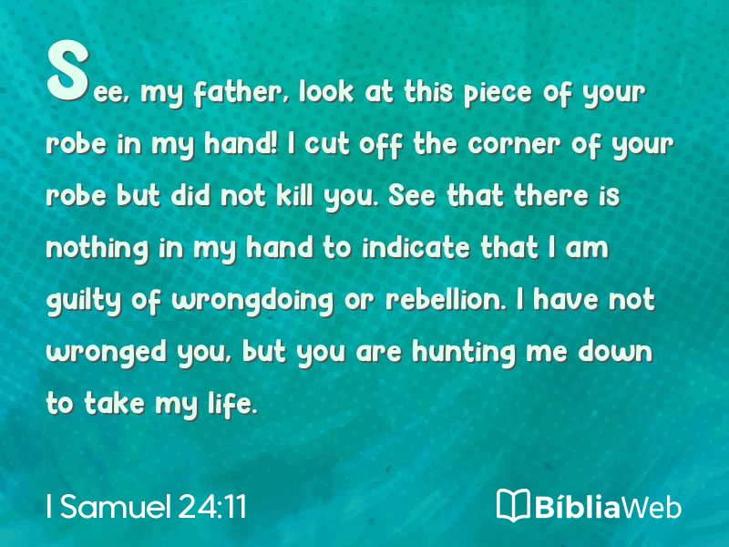 I Samuel 24:11 em imagem para compartilhar