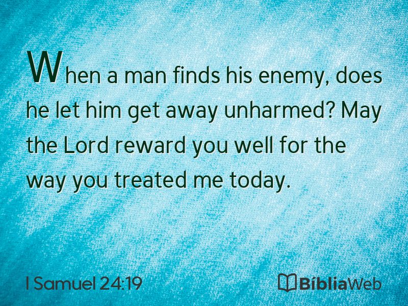 I Samuel 24:19 em imagem para compartilhar