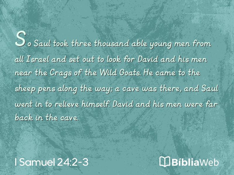 I Samuel 24:2-3 em imagem para compartilhar