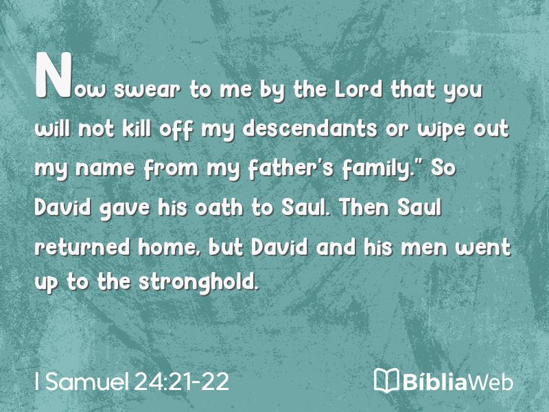 I Samuel 24:21-22 em imagem para compartilhar