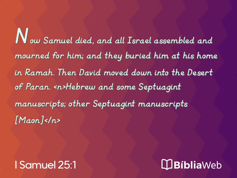 I Samuel 25:1 em imagem para compartilhar