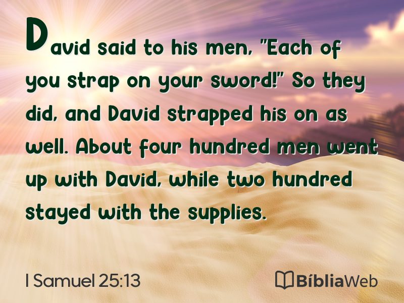 I Samuel 25:13 em imagem para compartilhar