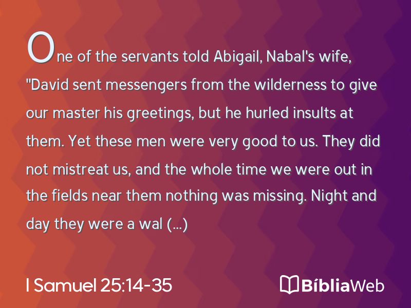 I Samuel 25:14-35 em imagem para compartilhar