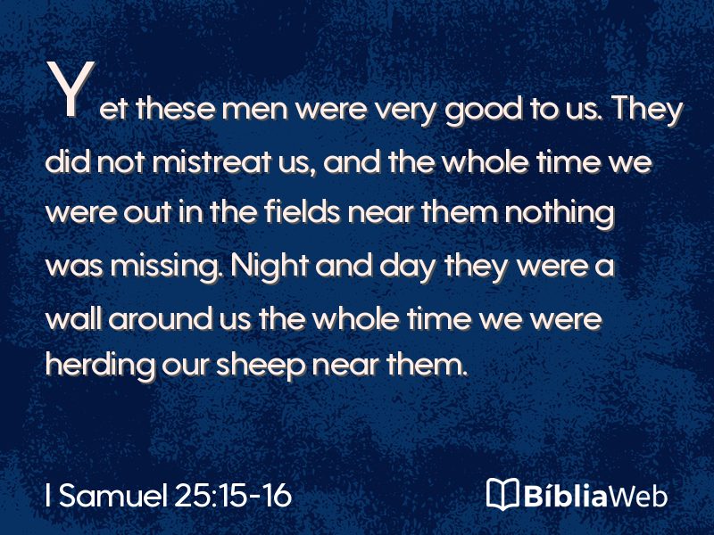 I Samuel 25:15-16 em imagem para compartilhar