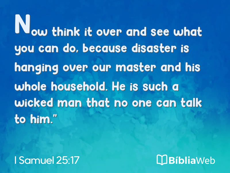 I Samuel 25:17 em imagem para compartilhar