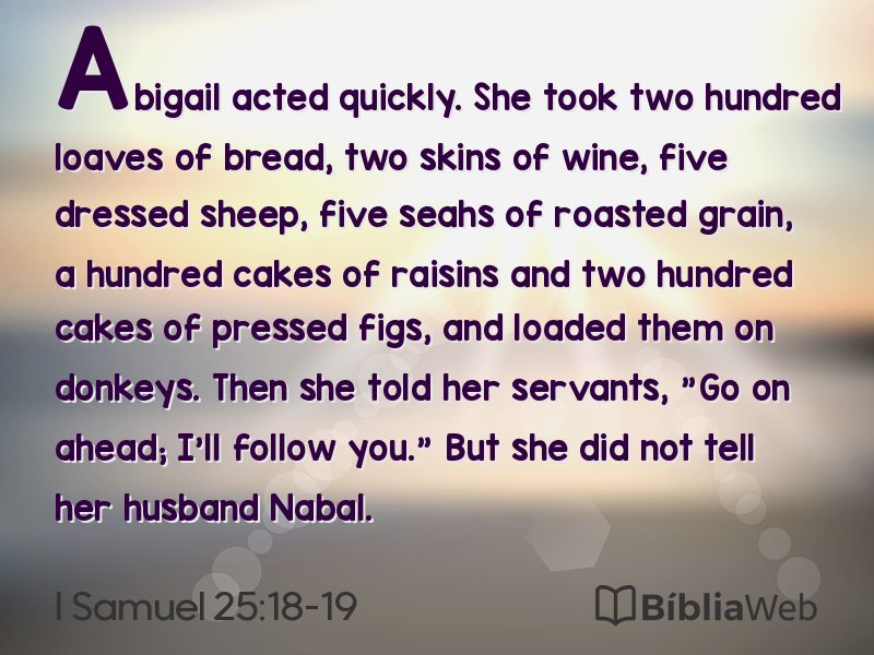 I Samuel 25:18-19 em imagem para compartilhar
