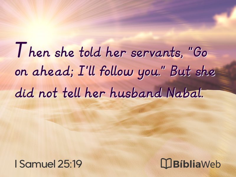 I Samuel 25:19 em imagem para compartilhar