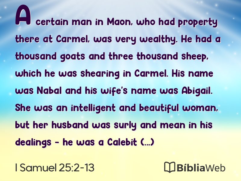 I Samuel 25:2-13 em imagem para compartilhar