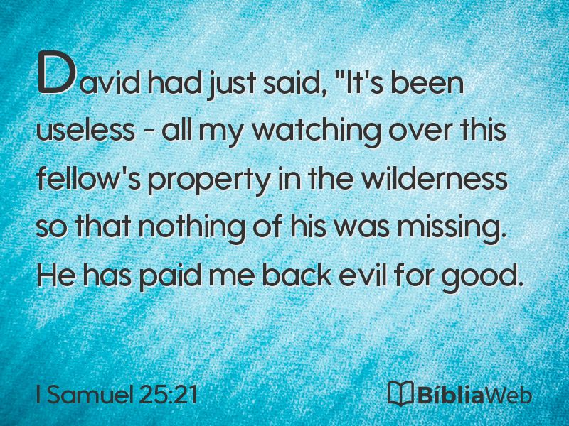 I Samuel 25:21 em imagem para compartilhar