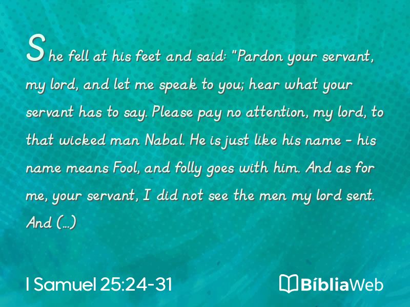 I Samuel 25:24-31 em imagem para compartilhar