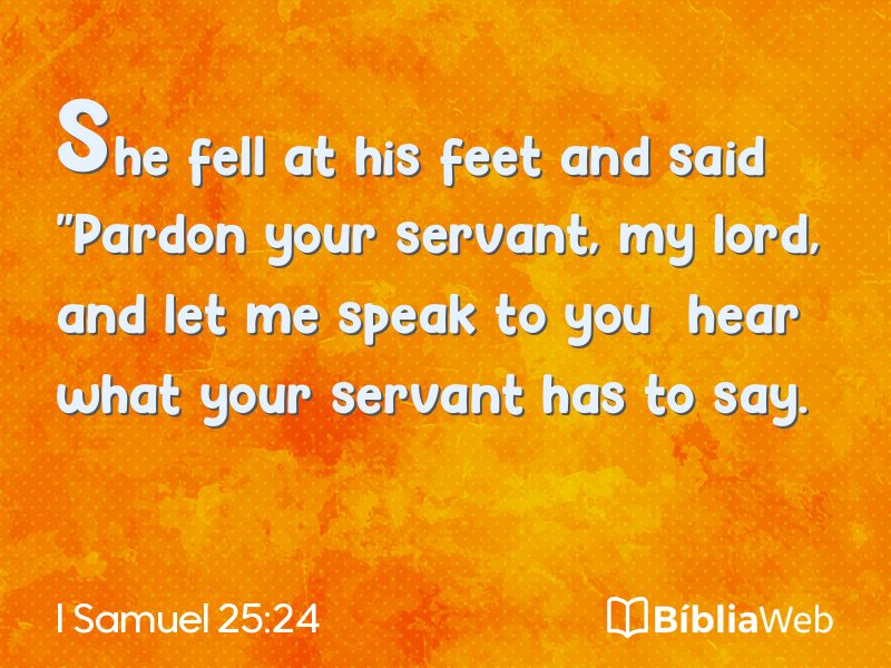 I Samuel 25:24 em imagem para compartilhar
