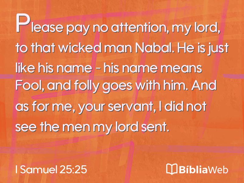 I Samuel 25:25 em imagem para compartilhar