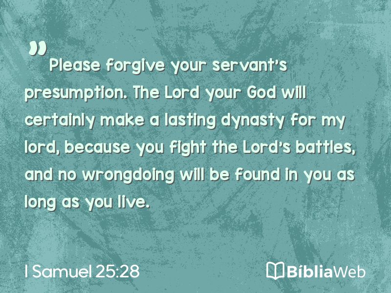 I Samuel 25:28 em imagem para compartilhar