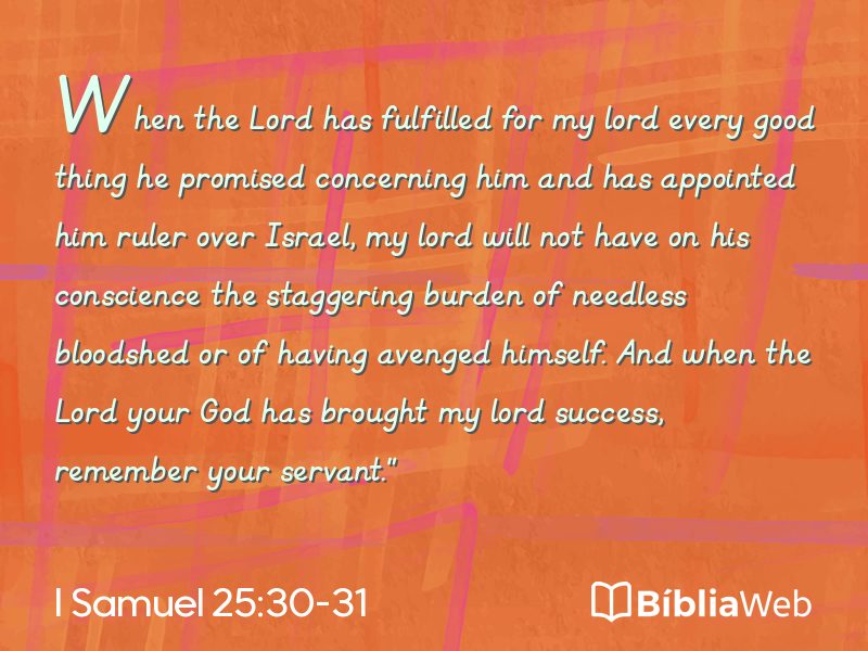 I Samuel 25:30-31 em imagem para compartilhar