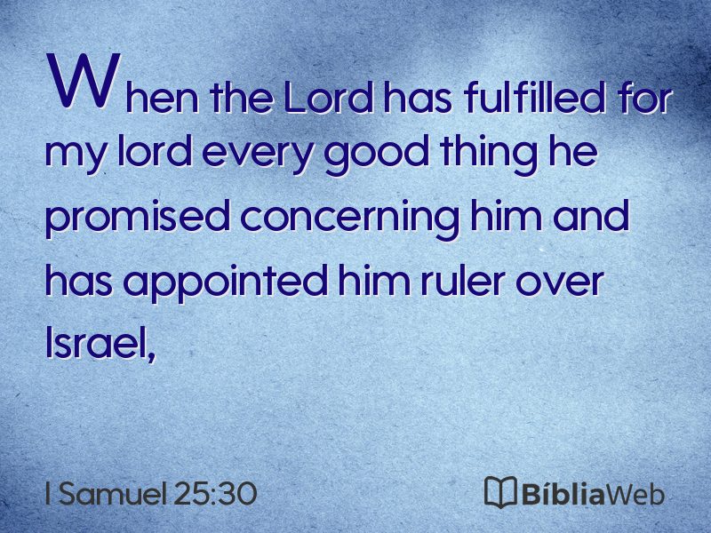 I Samuel 25:30 em imagem para compartilhar