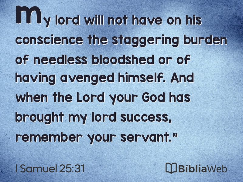 I Samuel 25:31 em imagem para compartilhar