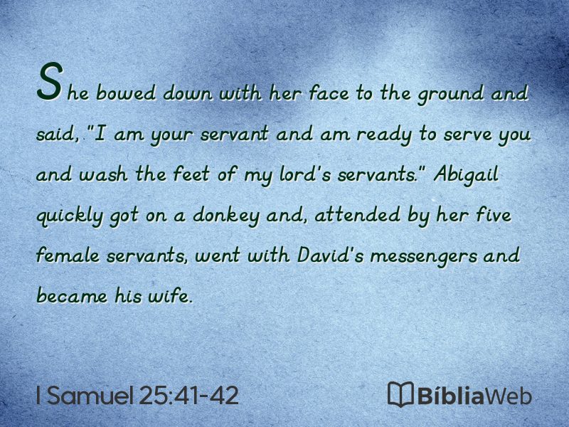 I Samuel 25:41-42 em imagem para compartilhar