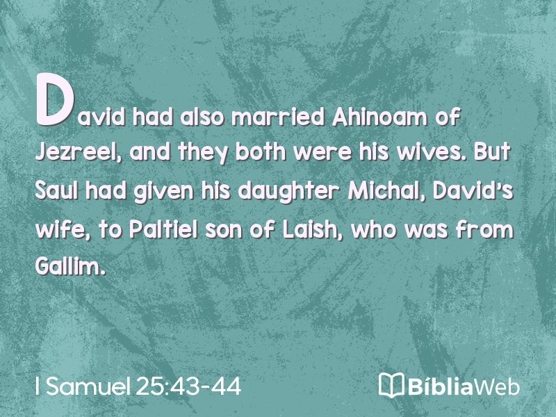 I Samuel 25:43-44 em imagem para compartilhar