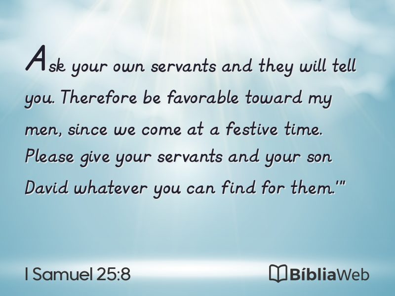 I Samuel 25:8 em imagem para compartilhar