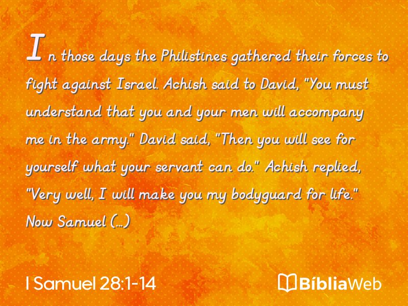 I Samuel 28:1-14 em imagem para compartilhar