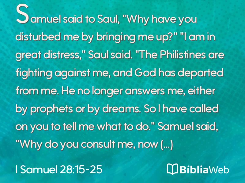 I Samuel 28:15-25 em imagem para compartilhar