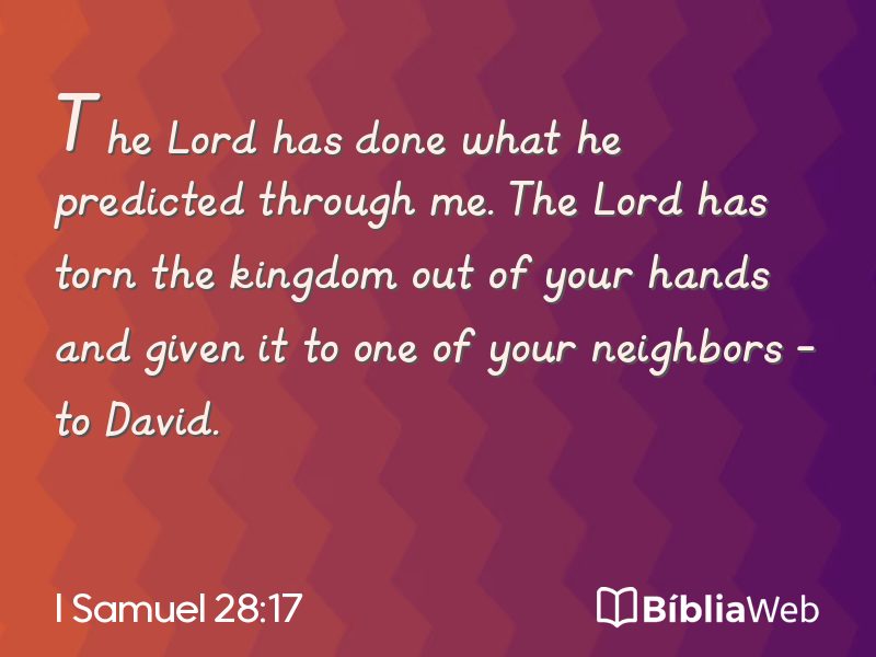 I Samuel 28:17 em imagem para compartilhar