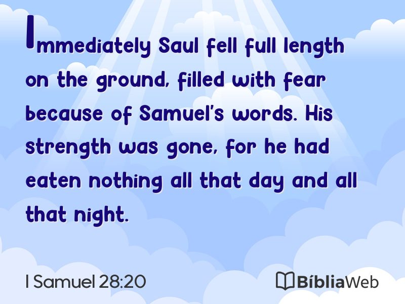 I Samuel 28:20 em imagem para compartilhar