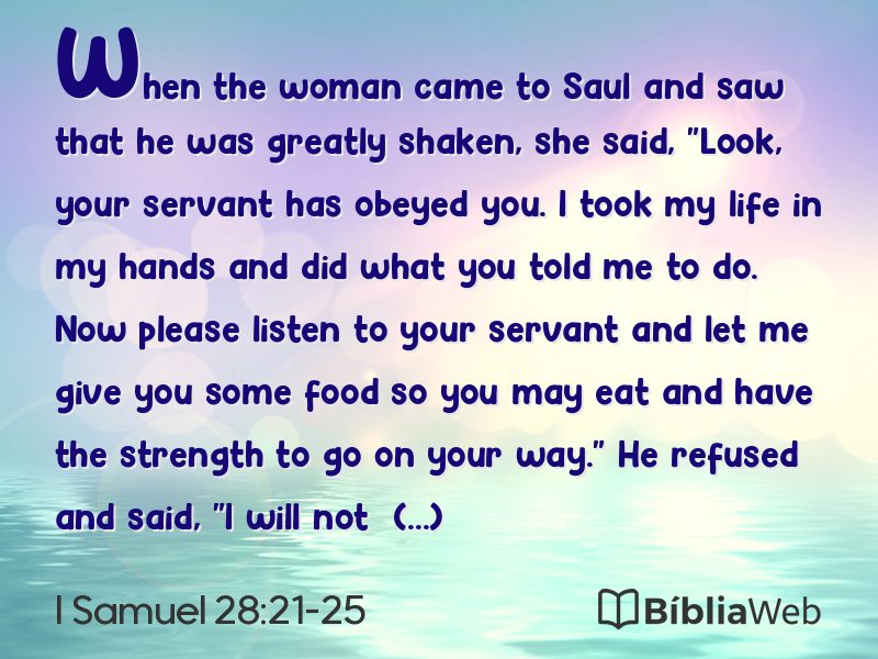 I Samuel 28:21-25 em imagem para compartilhar