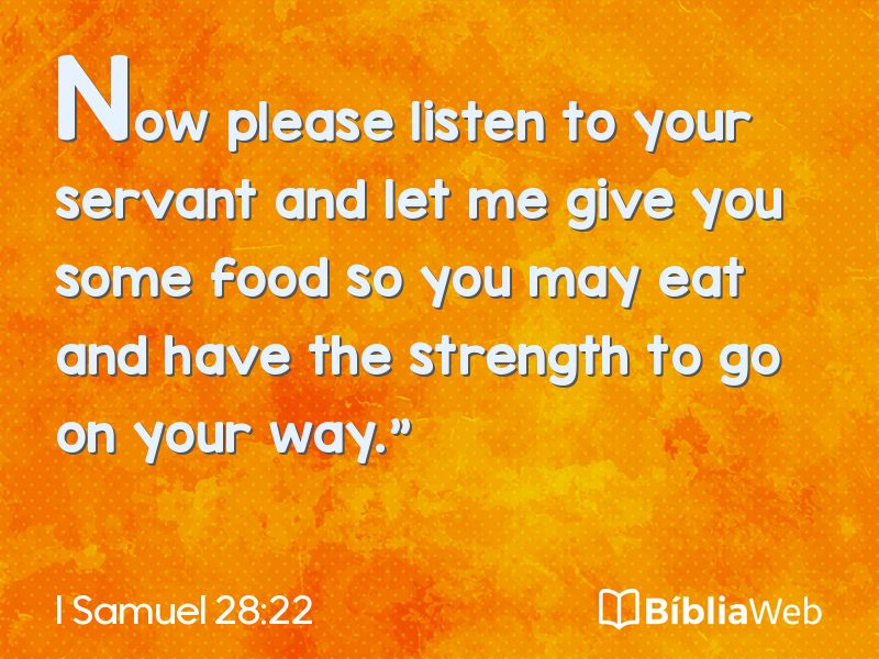 I Samuel 28:22 em imagem para compartilhar