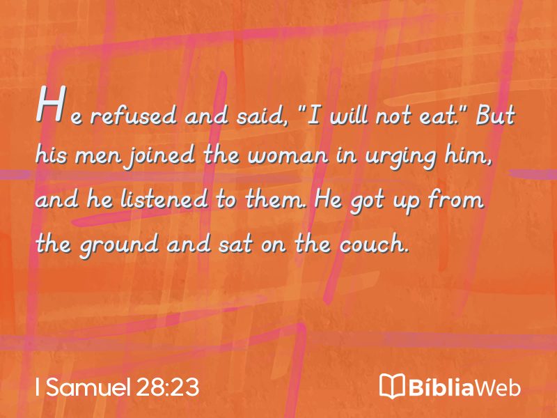 I Samuel 28:23 em imagem para compartilhar