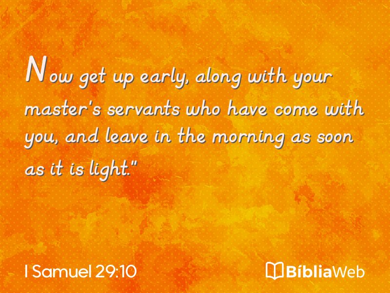 I Samuel 29:10 em imagem para compartilhar