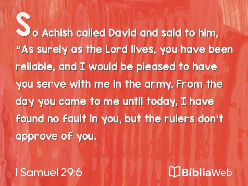 I Samuel 29:6 em imagem para compartilhar