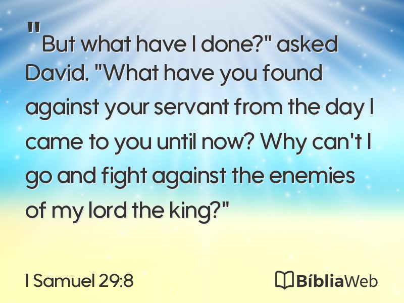 I Samuel 29:8 em imagem para compartilhar