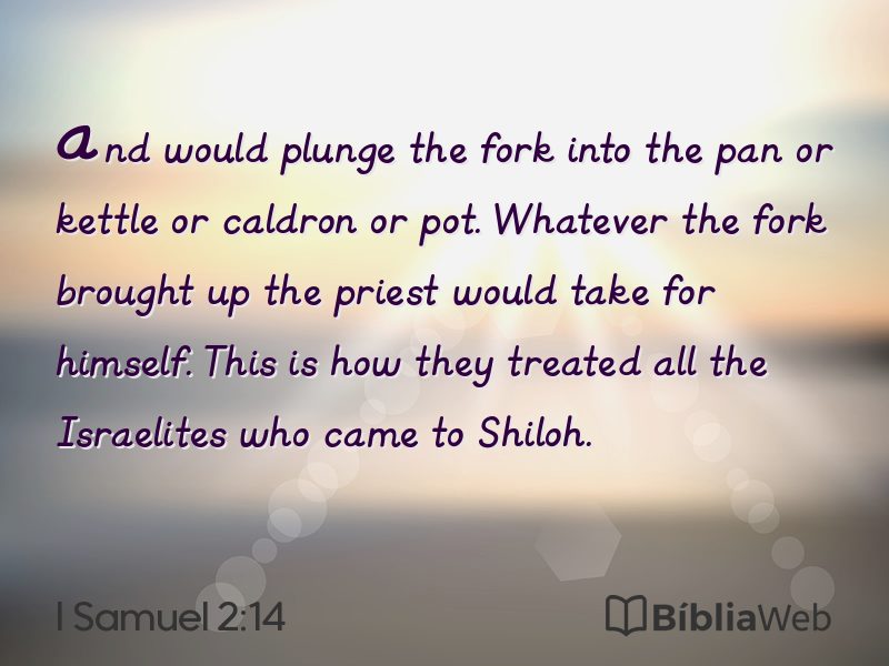 I Samuel 2:14 em imagem para compartilhar
